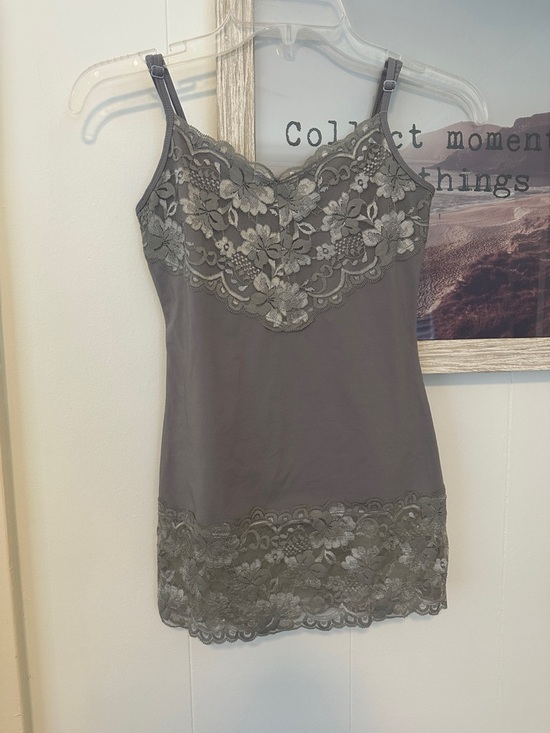Studio Y Tops - Size XSmall Studio Y Lace Trim Camisole Slip in Slate Gray